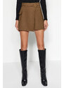 Trendyol Khaki Accessorized Woven Short Skirt