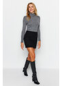 Trendyol Black Basic Tweed Fabric Mini Woven Skirt