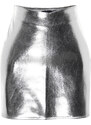 Trendyol Silver Shiny Fabric Premium Quality Mini Woven Shiny Skirt