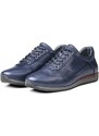 Ducavelli Lion Point Men's Casual Shoes From Genuine Leather With Plush Shearling, Navy Blue.