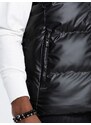 Ombre Clothing Prošívaná lesklá vesta v černé barvě JAVJ-0113-V1