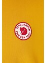 Bavlněná mikina Fjallraven 1960 Logo Badge Sweater pánská, žlutá barva, s aplikací, F87163