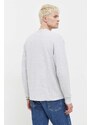 Bavlněné tričko s dlouhým rukávem Abercrombie & Fitch šedá barva