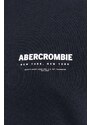 Bavlněné tričko s dlouhým rukávem Abercrombie & Fitch černá barva, s potiskem