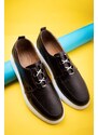 Ducavelli Marine Genuine Leather Men's Casual Shoes, Casual Shoes, Summer Shoes, Lace-Up Lightweight Shoes.