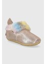 Dětské semišové papuče Shoo Pom růžová barva