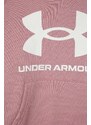 Dětská mikina Under Armour UA Rival Fleece BLÂ růžová barva, s kapucí, s potiskem
