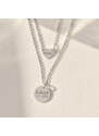 MIDORINI.CZ Dvojitý personalizovaný náhrdelník s medailonkem a srdíčkem, vlastní text na přání, chirurgická ocel