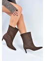 Fox Shoes Women's Brown Suede Short Heeled Boots