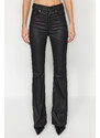 Trendyol Černé potažené džíny s vysokým pasem