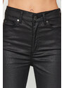 Trendyol Černé potažené džíny s vysokým pasem