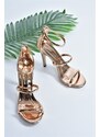 Fox Shoes Bronze Mirror Thin Heels Women's Shoes