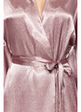 Trendyol Powder Belted Satin Woven Dressing Gown