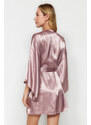 Trendyol Powder Belted Satin Woven Dressing Gown