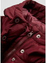bonprix Zkrácená prošívaná bunda s kapucí a možností nastavení v pase Červená