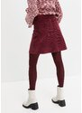 bonprix Strečová manšestrová sukně s knoflíky Červená