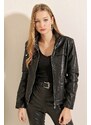 Bigdart 1024 High Neck Leather Jacket - Black