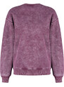 Trendyol Violet Antiqued/Faded Effect Thicker Fleece Inside Oversized/Wide Knitted Sweatshirt