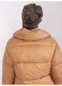 Fashionhunters Tmavá khaki zimní čepice s nádechem kašmíru