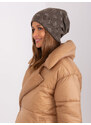 Fashionhunters Tmavá khaki zimní čepice s nádechem kašmíru