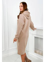 Fashionweek Dlouhé teplákové šaty s kapuci s výšivkou K9585
