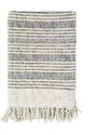 Madam Stoltz Přehoz z recyklované bavlny Off white/Sand/Blue 125 x 175 cm