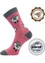 VLNĚNKA DĚTSKÁ teplé veselé merino ponožky VoXX růžová 25-29