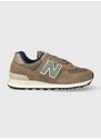 Sneakers boty New Balance U574SBB hnědá barva