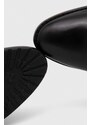 Kožené kozačky Lauren Ralph Lauren Manchester dámské, černá barva, na podpatku, 802912286001