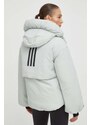 Péřová bunda adidas dámská, zelená barva, zimní, oversize