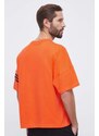 Bavlněné tričko adidas Originals oranžová barva, s aplikací