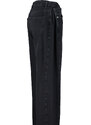 Trendyol Black Stitching Detail Džíny s vysokým pasem a extra širokými nohavicemi