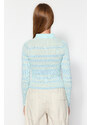 Trendyol mátový pletený svetr na zip