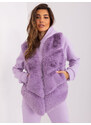 Fashionhunters Světle fialová dámská vesta z umělé kožešiny