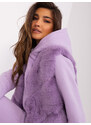 Fashionhunters Světle fialová dámská vesta z umělé kožešiny
