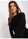 Fashionhunters Černý dámský bavlněný svetr