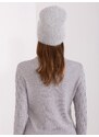 Fashionhunters Šedá dámská zimní čepice s angorou
