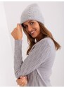 Fashionhunters Šedá dámská zimní čepice s angorou