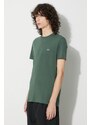 Bavlněné tričko Lacoste hnědá barva