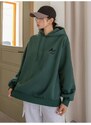 Know Women's Dark Green Mountain Glacier Printed Hoodie Sweatshirt.