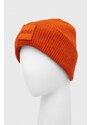 Čepice z vlněné směsi BOSS oranžová barva, z husté pleteniny