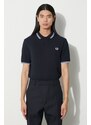 Bavlněné polo tričko Fred Perry tmavomodrá barva, s aplikací, M3600.238