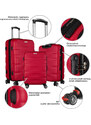 Peterson červená 5-ti dílná sada cestovních kufrů