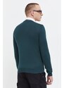 Bavlněný svetr HUGO zelená barva, lehký