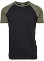 UC Men Raglánové kontrastní tričko blk/olivové