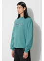 Mikina Butter Goods Cord Logo Crewneck Sweatshirt pánská, zelená barva, s aplikací, BGQ3232304