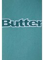 Mikina Butter Goods Cord Logo Crewneck Sweatshirt pánská, zelená barva, s aplikací, BGQ3232304
