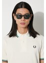 Bavlněné polo tričko Fred Perry béžová barva, s aplikací, M12.T25