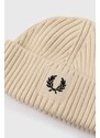 Bavlněná čepice Fred Perry béžová barva, C6151.T04