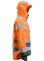 Snickers Workwear Reflexní nepromokavá bunda AllroundWork, tř. 3 oranžová vel. XS